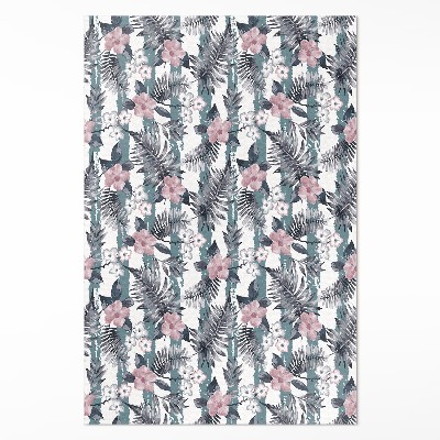 Covor de vinil acasă Hawaiian frunze și flori model tropical