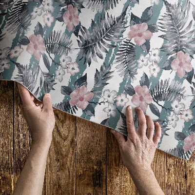 Covor de vinil acasă Hawaiian frunze și flori model tropical