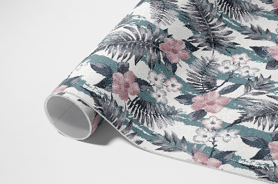 Covor de vinil acasă Hawaiian frunze și flori model tropical