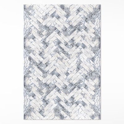 Covor interior din vinil Parchet de piatră lumină herringbone
