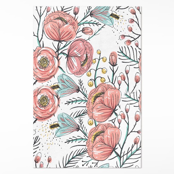 Covor de vinil acasă Linii și pete pastel boho