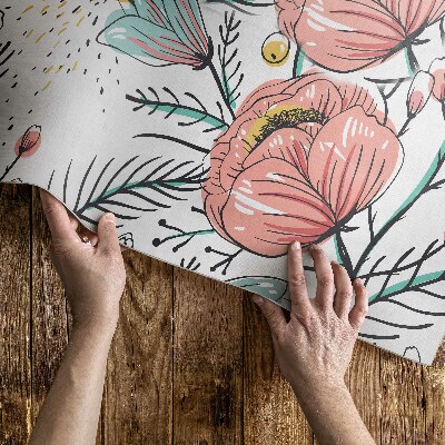 Covor de vinil acasă Linii și pete pastel boho