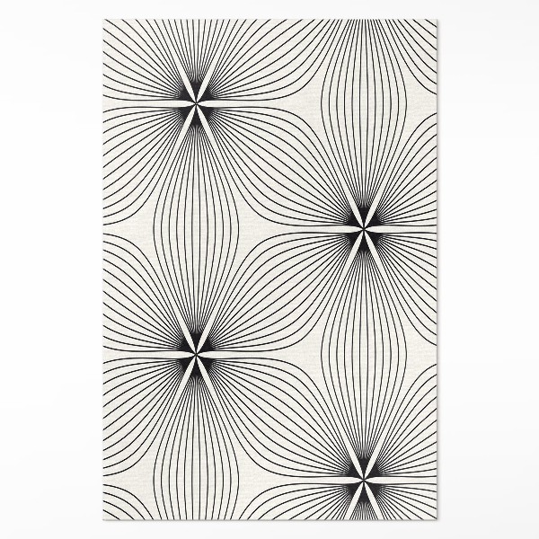 Covor de vinil acasă Modele florale geometrice în stil retro