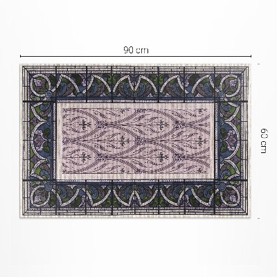 Covor interior din vinil Flori pe plăci ceramice retro