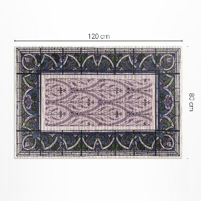 Covor interior din vinil Flori pe plăci ceramice retro