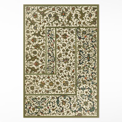 Covor interior din vinil Ornament retro cu flori pe dale