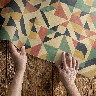 Covor de vinil Abstracție colorată de triunghiuri și pătrate