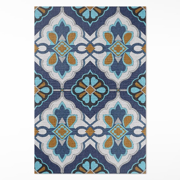 Covor de vinil acasă Model geometric de plăci vintage colorate