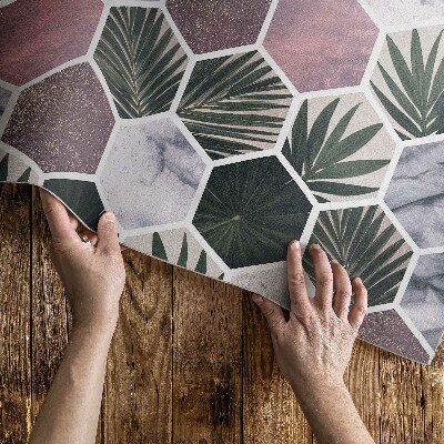 Covor interior din vinil Hexagóny kamenná mozaika listy
