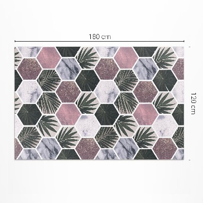 Covor interior din vinil Hexagóny kamenná mozaika listy