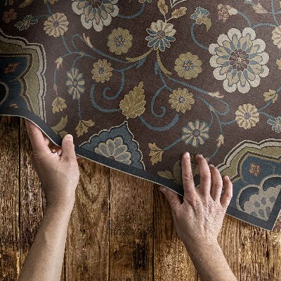 Covor de vinil acasă Kvety a rastliny ornamentálny vzor vintage