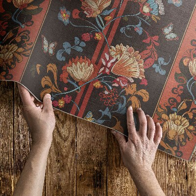 Covor de vinil acasă Rastlinný ornament v štýle vintage