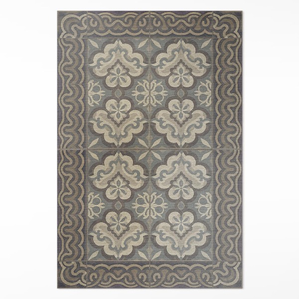 Covor de vinil acasă Rustikálna geometria na vintage dlaždiciach