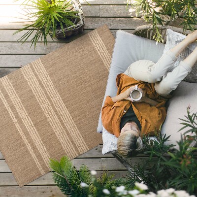 Covor interior din vinil Bej în imitație de țesătură cu linii boho