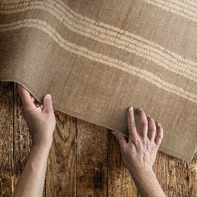 Covor interior din vinil Bej în imitație de țesătură cu linii boho