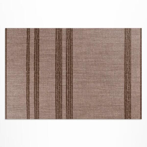 Covor de vinil acasă Maro în imitație de țesătură cu linii boho