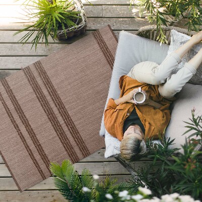 Covor de vinil acasă Maro în imitație de țesătură cu linii boho