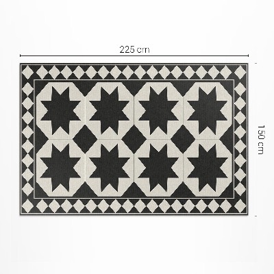 Covor de vinil acasă Mozaic elegant cu stele albe și negre