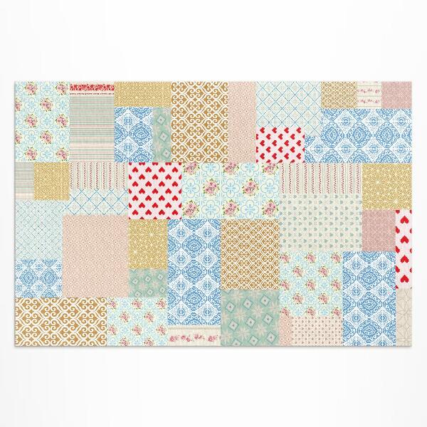 Covor interior din vinil Patchwork diferite piese imitație de material textil