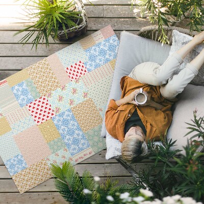 Covor interior din vinil Patchwork diferite piese imitație de material textil