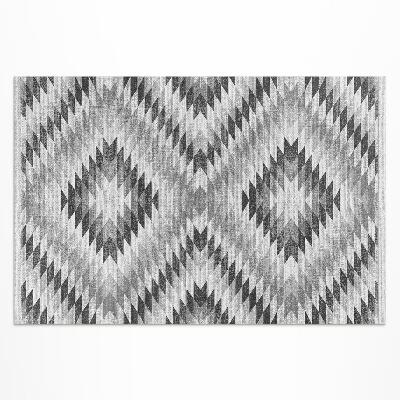 Covor de vinil Imitație textilă cu model geometric gri