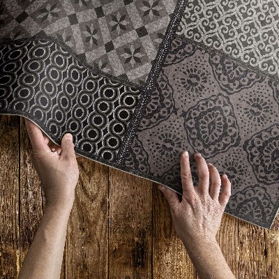 Covor de vinil acasă Combinație de diferite modele de imitații textile