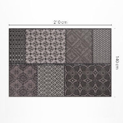 Covor de vinil acasă Combinație de diferite modele de imitații textile