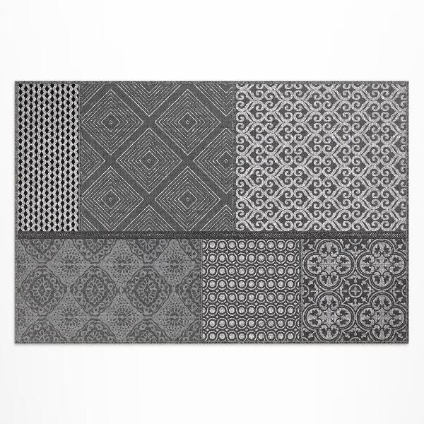 Covor interior din vinil Amestec de diferite modele de imitații textile