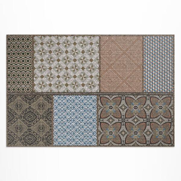 Covor de vinil acasă Amestec de modele de imitații textile