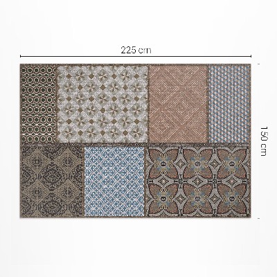 Covor de vinil acasă Amestec de modele de imitații textile
