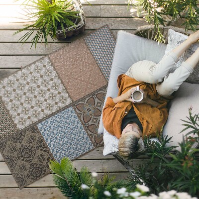 Covor de vinil acasă Amestec de modele de imitații textile