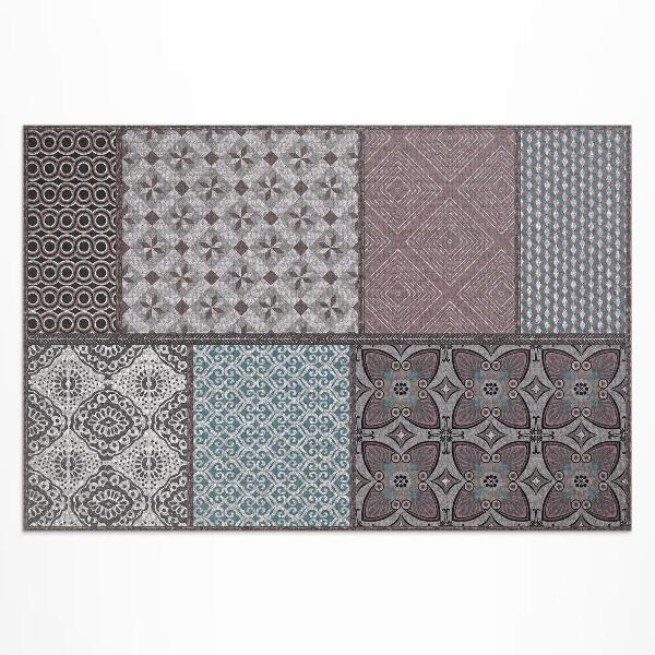 Covor de vinil acasă Amestec de modele de imitații textile