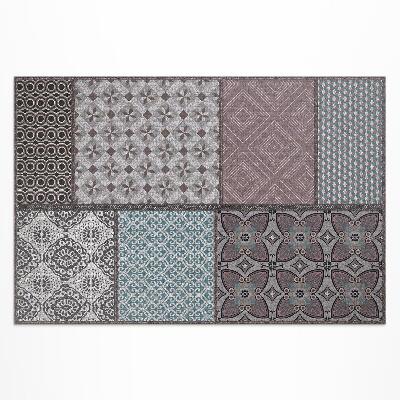 Covor de vinil acasă Amestec de modele de imitații textile