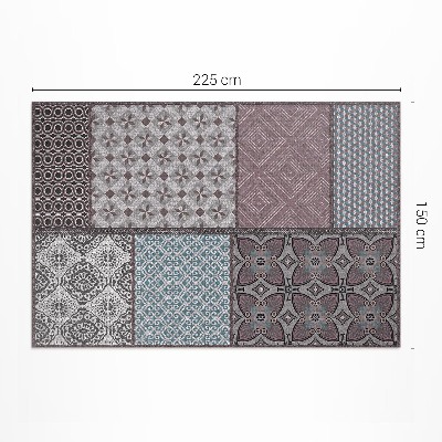 Covor de vinil acasă Amestec de modele de imitații textile