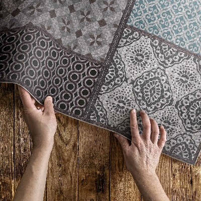 Covor de vinil acasă Amestec de modele de imitații textile