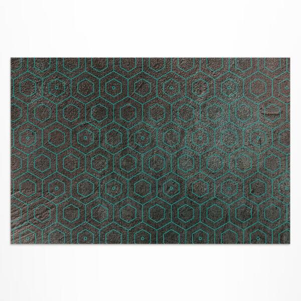 Covor de vinil Hexagoane retro cu design brut