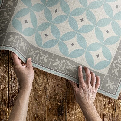 Covor interior din vinil Mozaic cu dale și cercuri pastel trendy