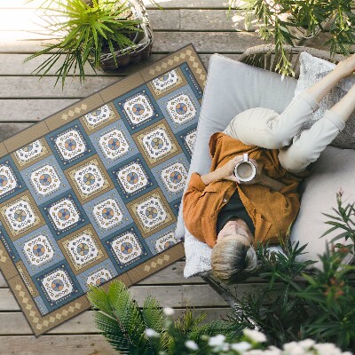 Covor interior din vinil Model geometric în formă de romb în stil retro