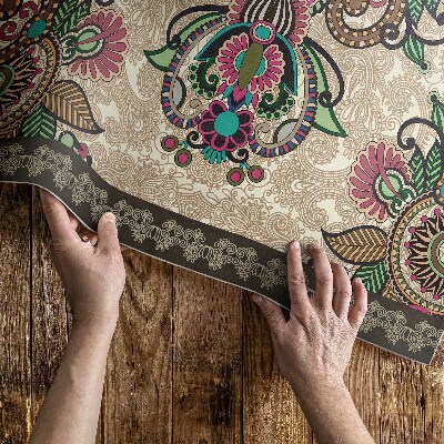 Covor interior din vinil Model floral oriental clasic