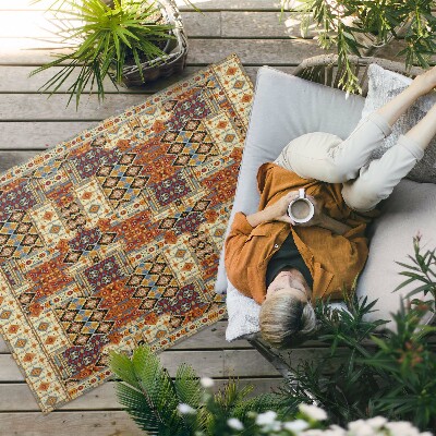 Covor de vinil acasă Patchwork geometric boho vintage
