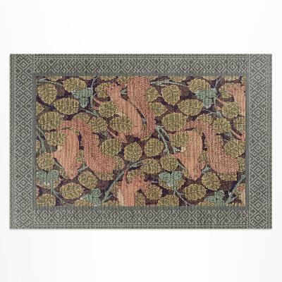 Covor interior din vinil Ilustrație cu veverițe și frunze de nuc