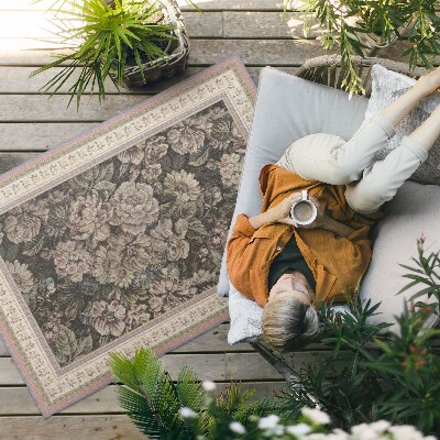 Covor interior din vinil Imitație de țesătură cu flori de epocă