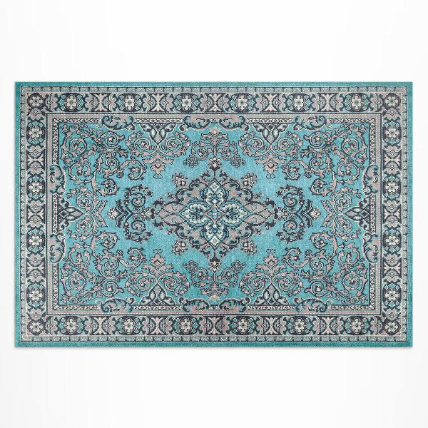 Covor de vinil Model decorativ albastru motiv floral