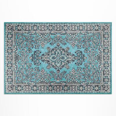 Covor de vinil Model decorativ albastru motiv floral