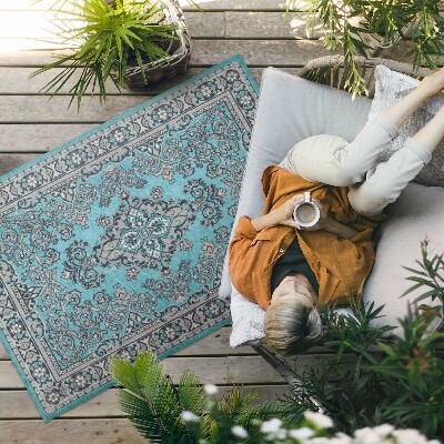 Covor de vinil Model decorativ albastru motiv floral