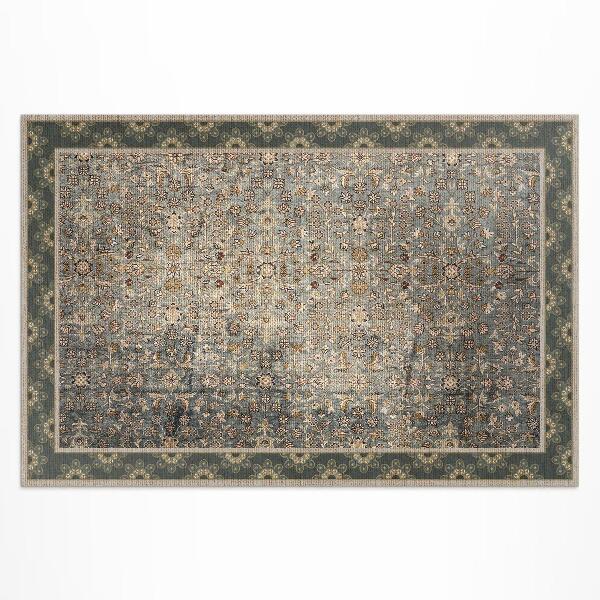 Covor de vinil acasă Model floral vintage purtat textura