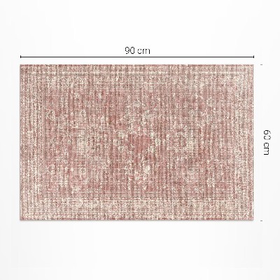 Covor interior din vinil Model floral vintage frecat roz pudră