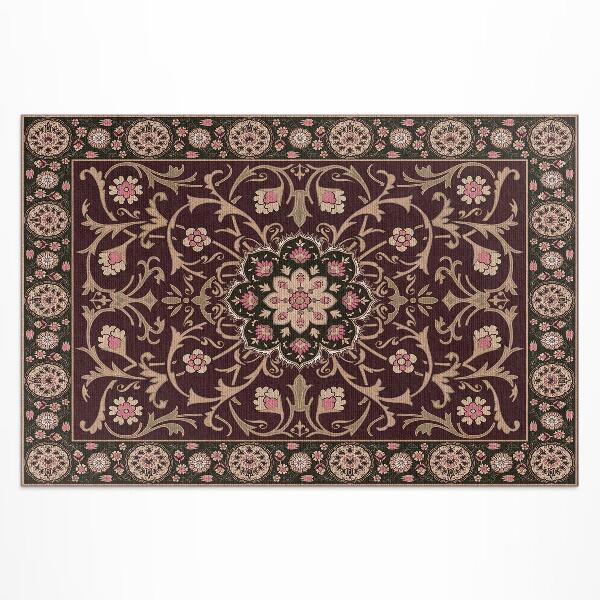 Covor interior din vinil floral antic palid decorativ floral