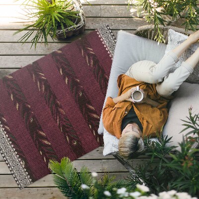 Covor interior din vinil Dungi cu frunze de Furuya Korin