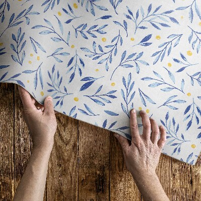 Covor de vinil Sprigs acuarelă frunze puncte boho